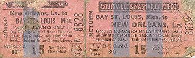 Bay St. Louis RR Ticket