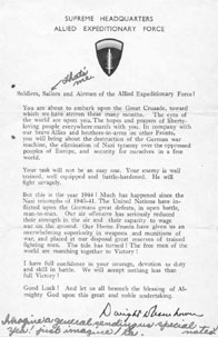 Gen. Eisenhowers D-Day Letter to Allied Forces
