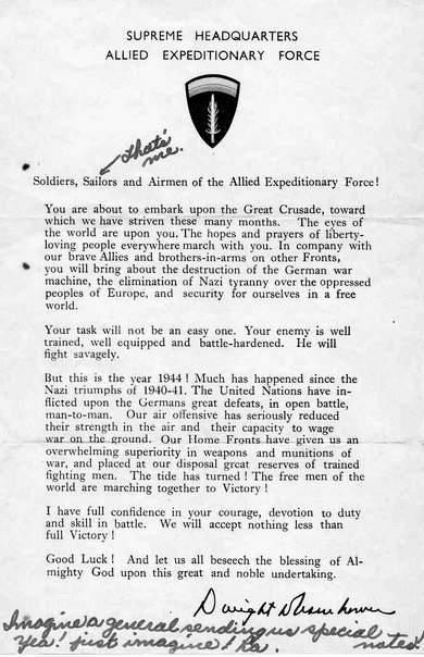 Gen. Dwight D. Eisenhower's Letter to the allied forces on D-Day