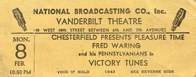 Ticket Stub - Vandebilt Theater 8 Feb 1943