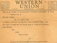Dad's Western Union Message to Sister Mae